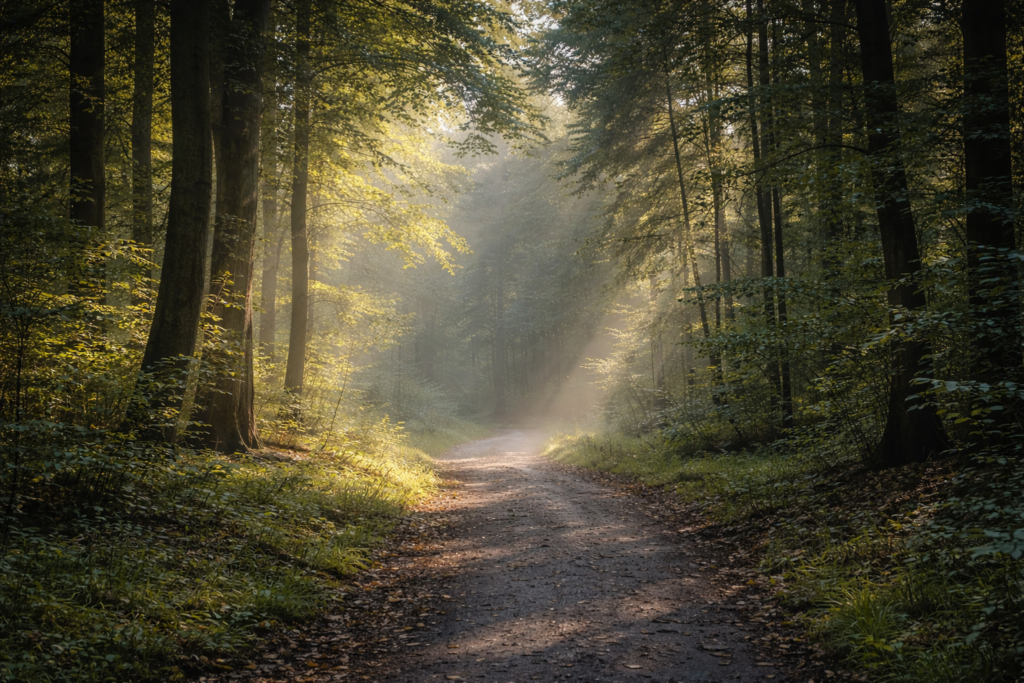 Komplexe posttraumatische Belastungsstörung kPTBS symbolisiert durch einen ruhigen Naturweg